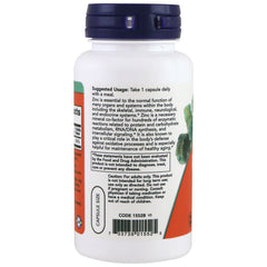 NOW Foods Zinc Picolinate bottle side label GMP Quality Assured.