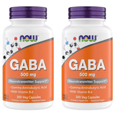NOW Foods GABA capsules bottle supports relaxation and balanced mood.