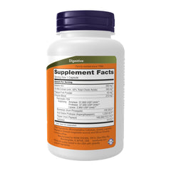 NOW Foods Super Enzymes capsules closeup for efficient meal breakdown.