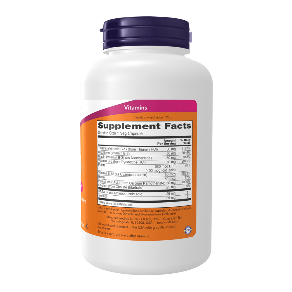 NOW Foods Vitamin B-50 energy-support capsules help daily activity and focus