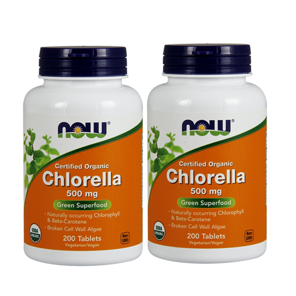 NOW Foods Chlorella 500 mg bottle front for daily supplementation