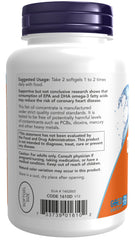 NOW Foods DHA-250 label detail showing 60 servings per container