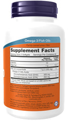 NOW Foods DHA-250 softgels close-up highlighting DHA content