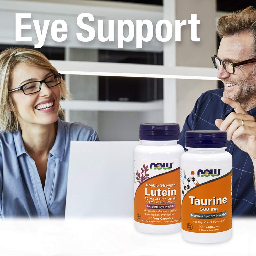 NOW Foods Lutein & Zeaxanthin macula illustration indicating central vision support.