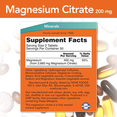 NOW Foods Magnesium Citrate bottle supports daily magnesium intake.