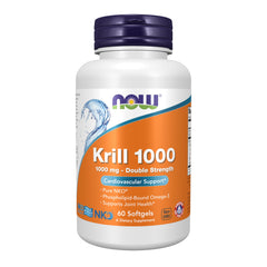 NOW Foods Neptune Krill Oil 1000 mg softgels in bottle for daily joint support.