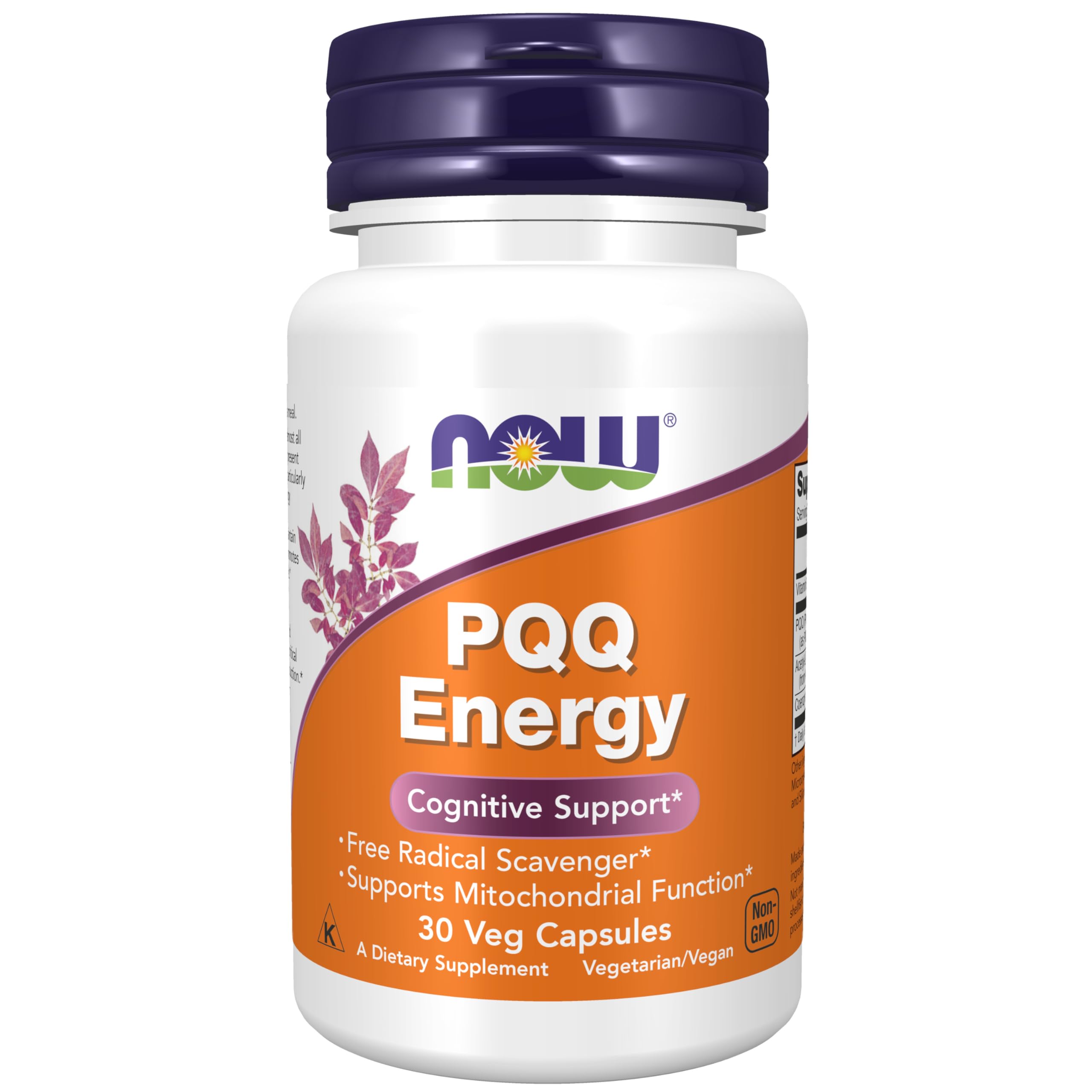 NOW Foods PQQ Energy capsules closeup for mitochondrial support.