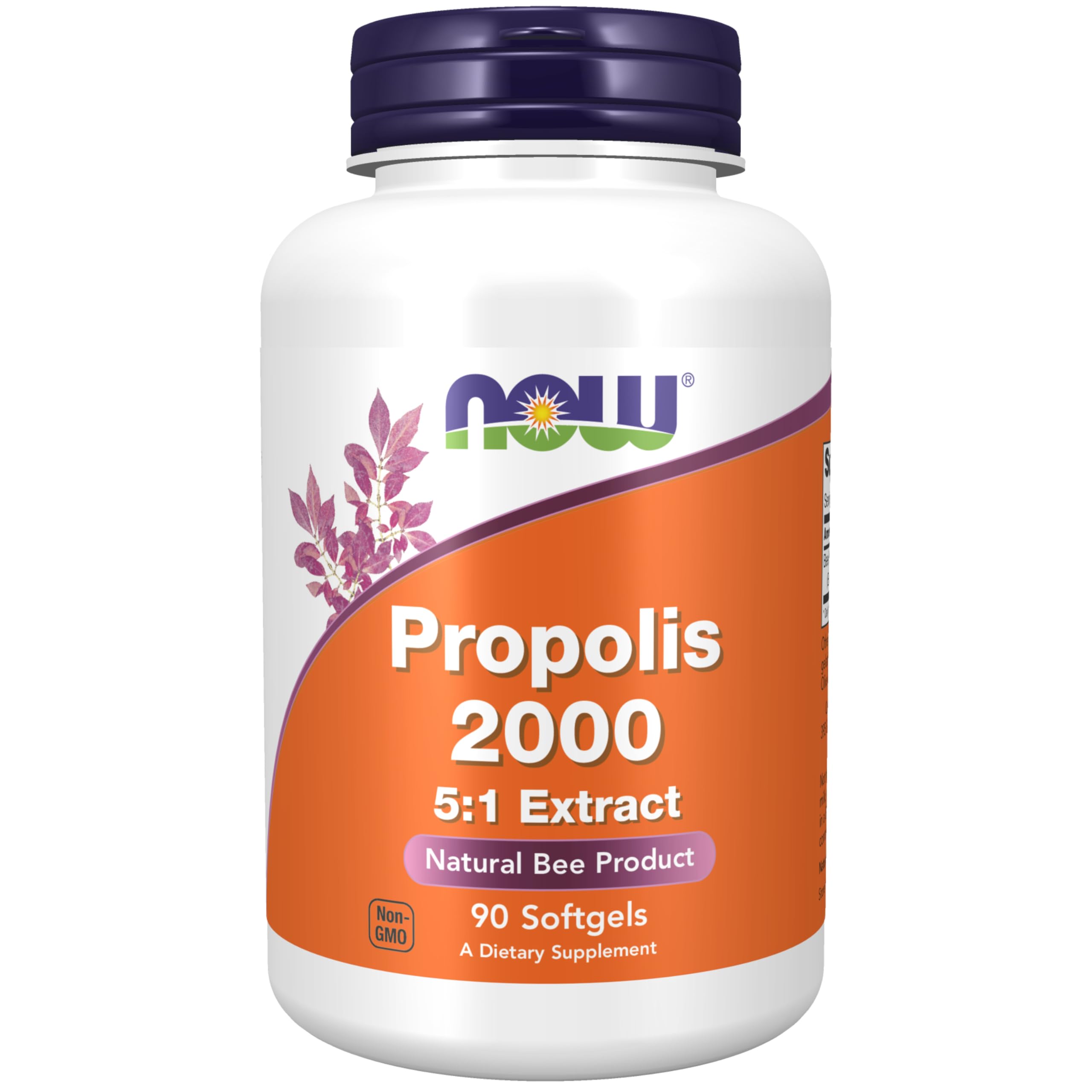 NOW Foods Propolis 2000 softgels in bottle for convenient daily use