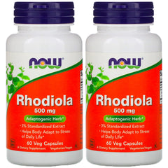NOW Foods Rhodiola 500 mg bottle front view for daily adaptogen support