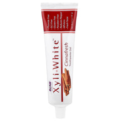 NOW Foods Xyliwhite Cinnafresh toothpaste tube front for daily brushing.