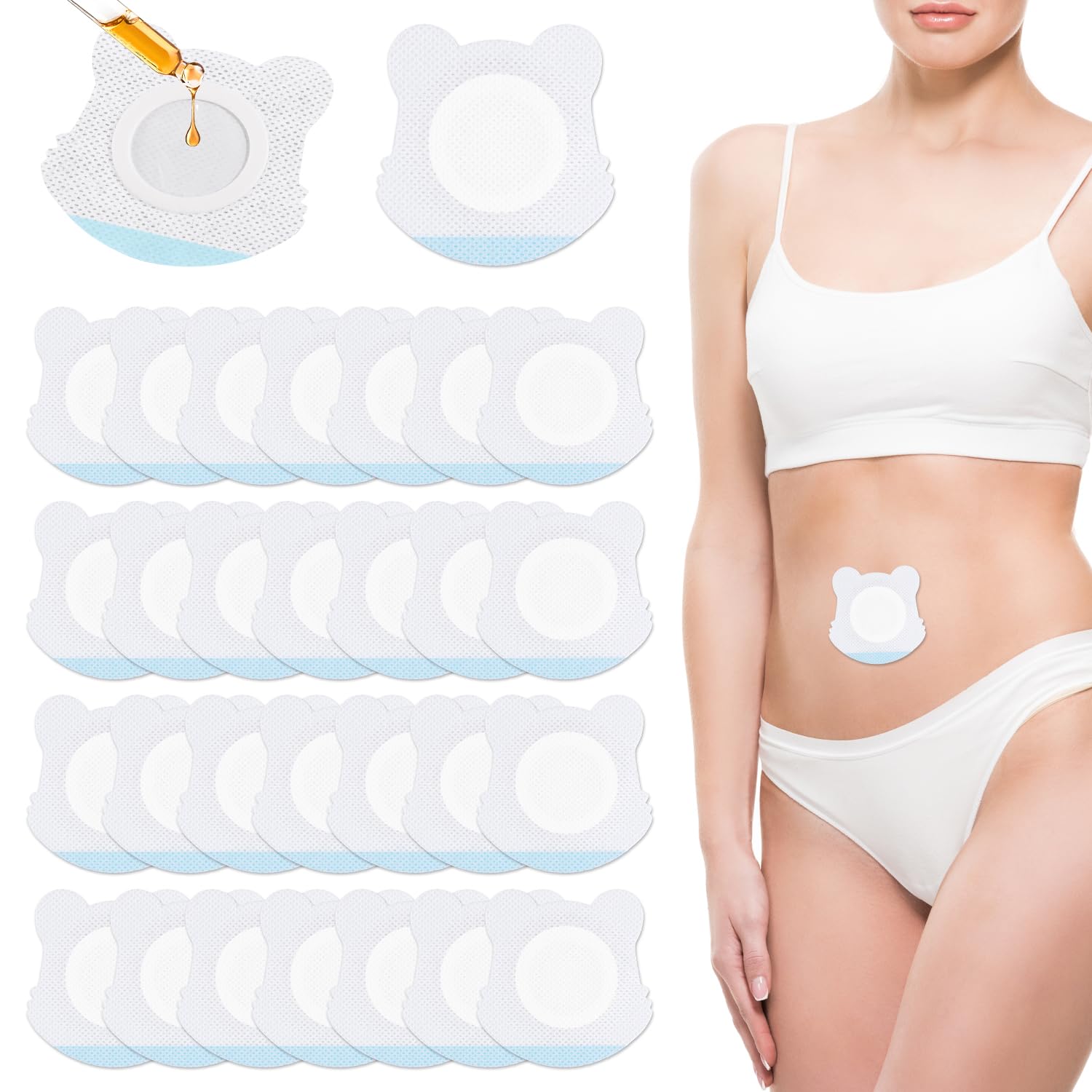 NQEUEPN castor oil belly button wrap pack ready for easy bedside use.