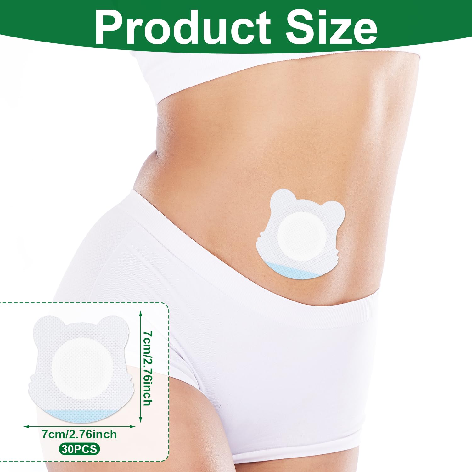 NQEUEPN self-adhesive castor oil patch adheres to skin for direct contact.