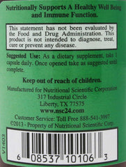 NSC Immunition label view with product details for immune health.
