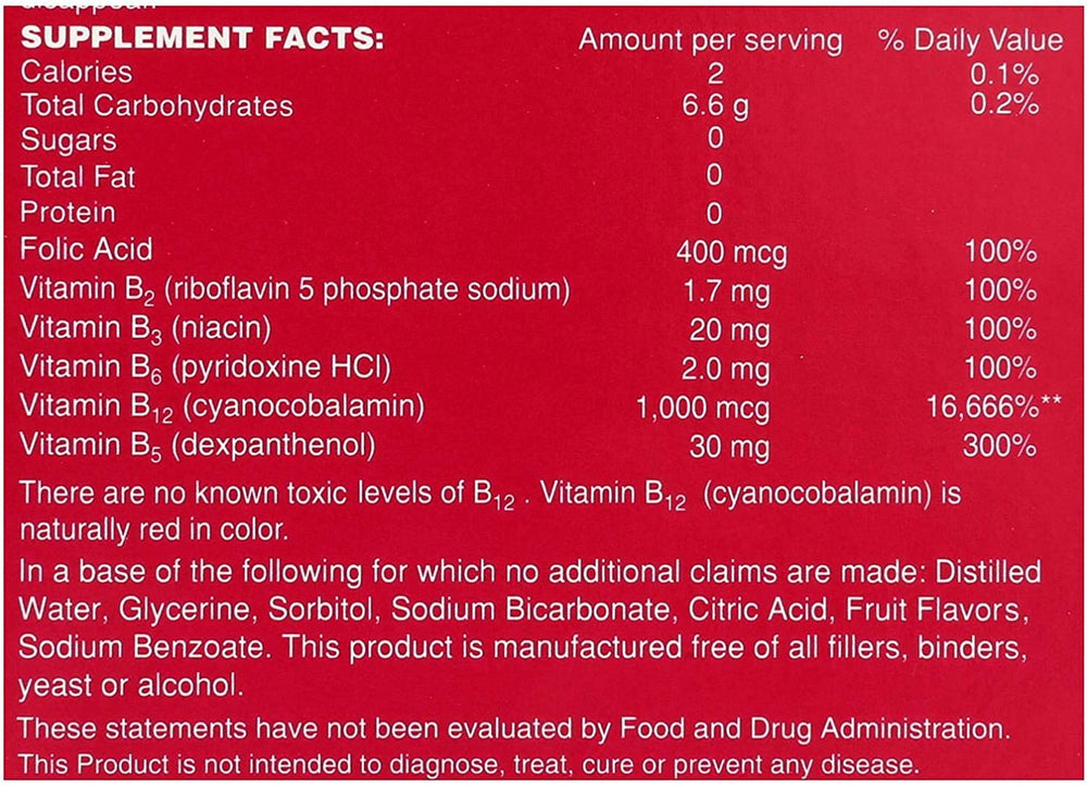 NSI B-Total etiqueta en detalle para revisar ingredientes