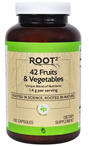 NSI Root2 capsules close-up showing 1.4 g per serving