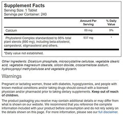 NSI Vitacost Phytosterol Synergy tablets shown; supports normal cholesterol balance when paired with a healthy lifestyle.