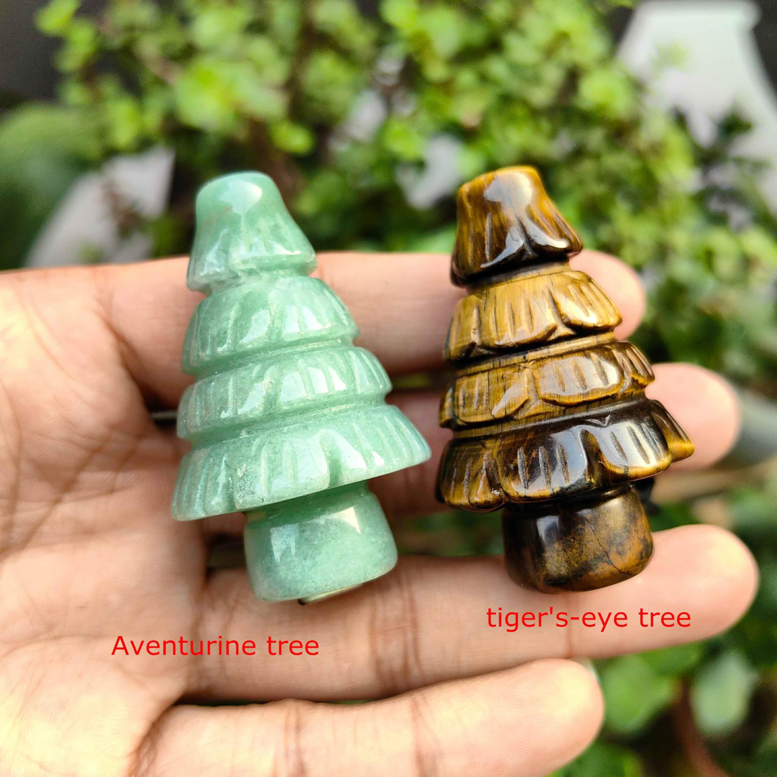 NsmjodStone Artisan-crafted Rose Quartz Tree clip for car decor.