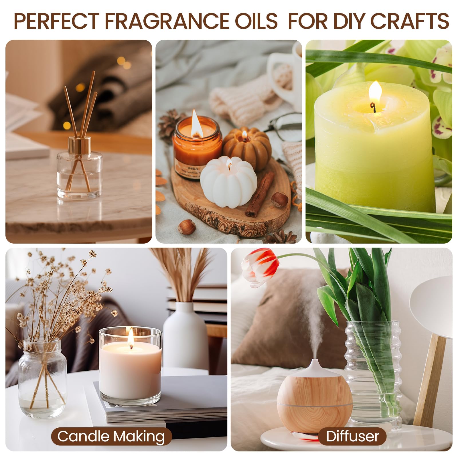 Nuanchu oils for DIY candles and bath products with fragrant potential