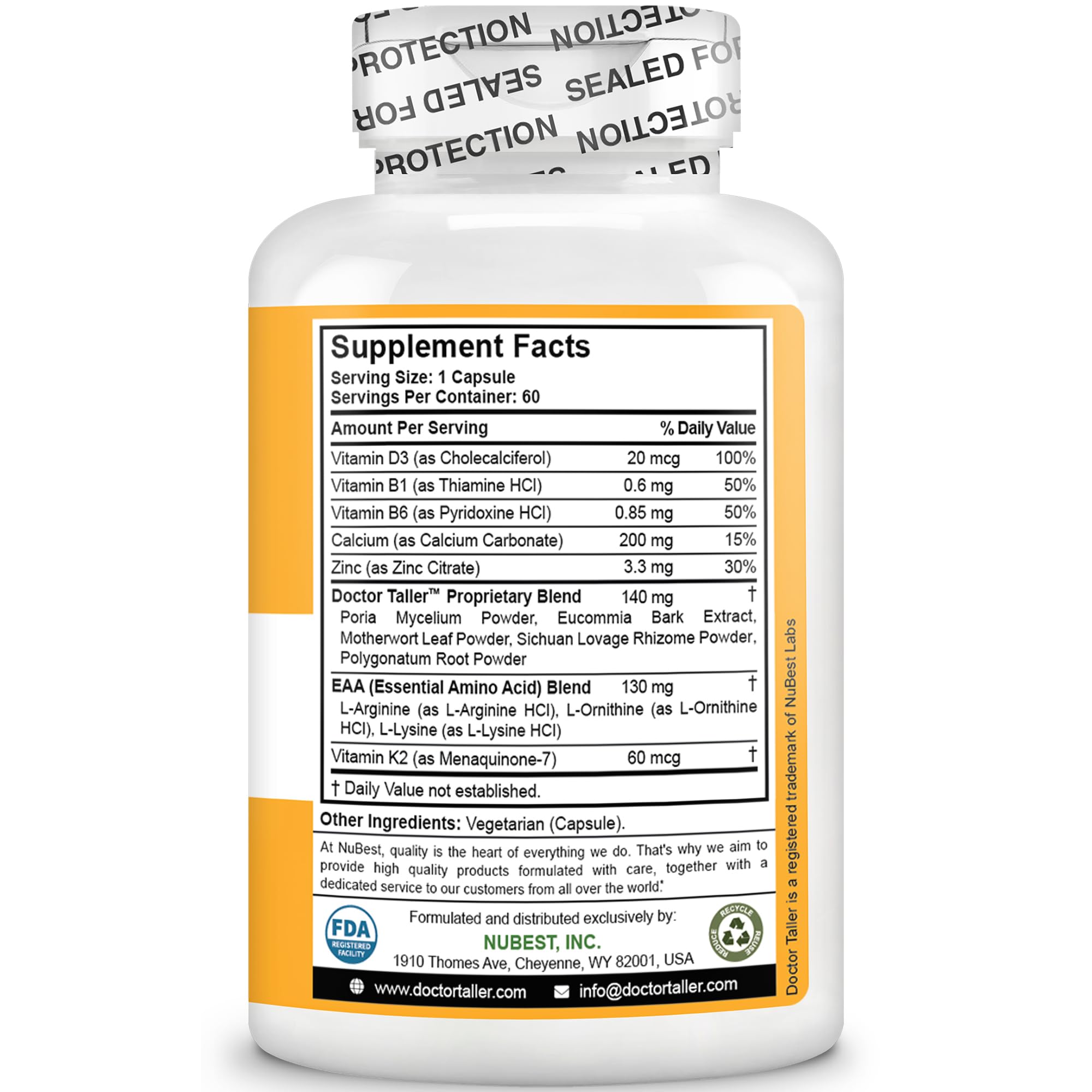 NuBest Doctor Taller kid-friendly bottle ready for daily use