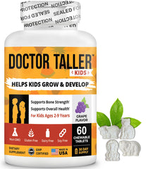 NuBest Doctor Taller Kids grape bottle front for convenient daily vitamins.