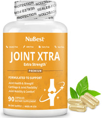 NuBest Joint Xtra bottle front view highlighting the daily joint support formula.