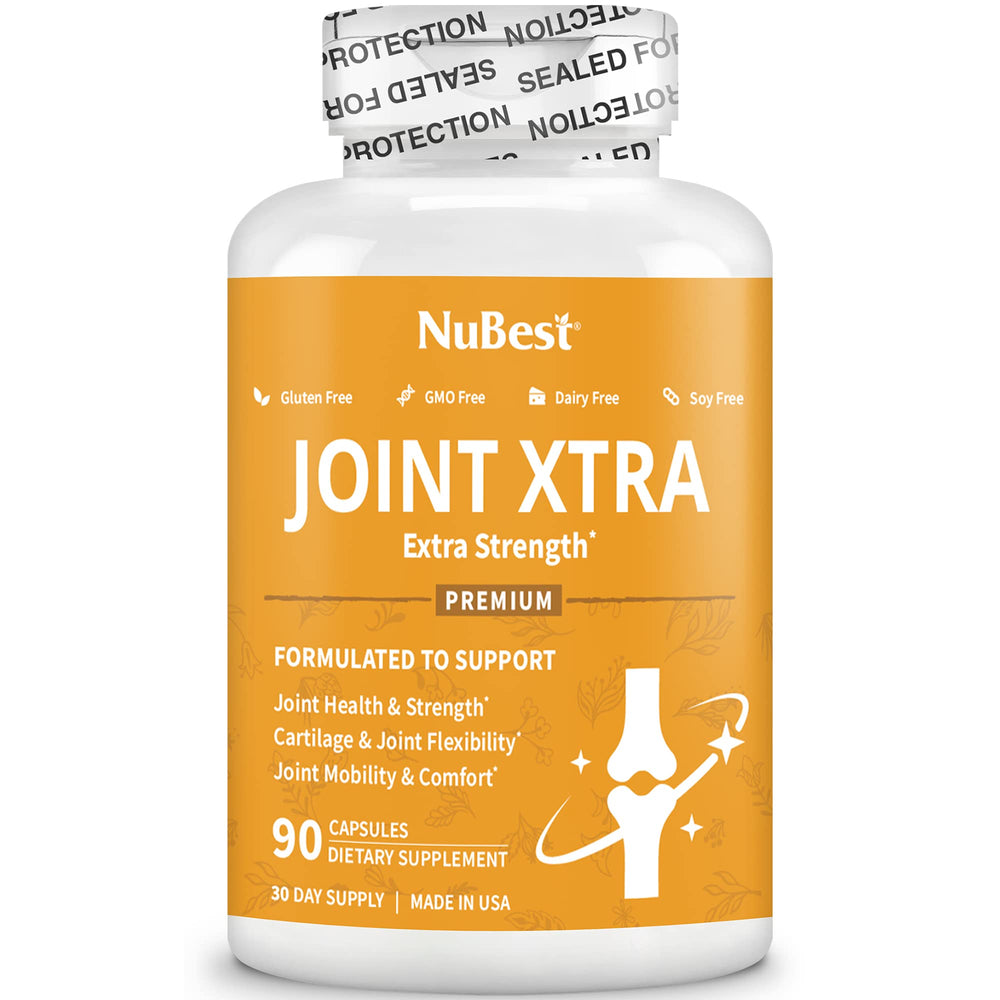 NuBest Joint Xtra label emphasizes USA-made production and safety standards.