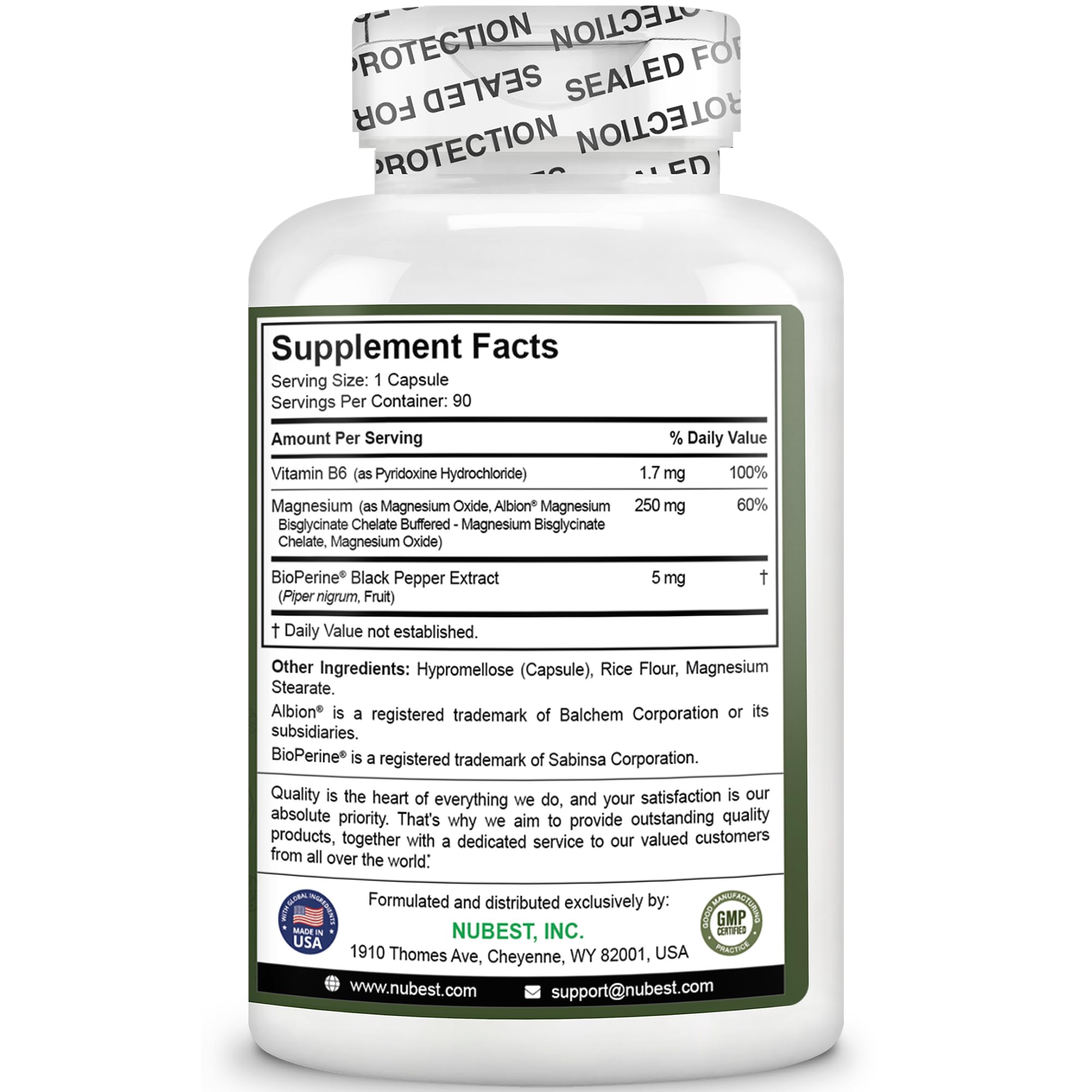 NuBest Nutrition facts label-view providing ingredient transparency
