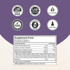 NuBest Sleep Xtra bottle label highlights vegan, allergen-free ingredients