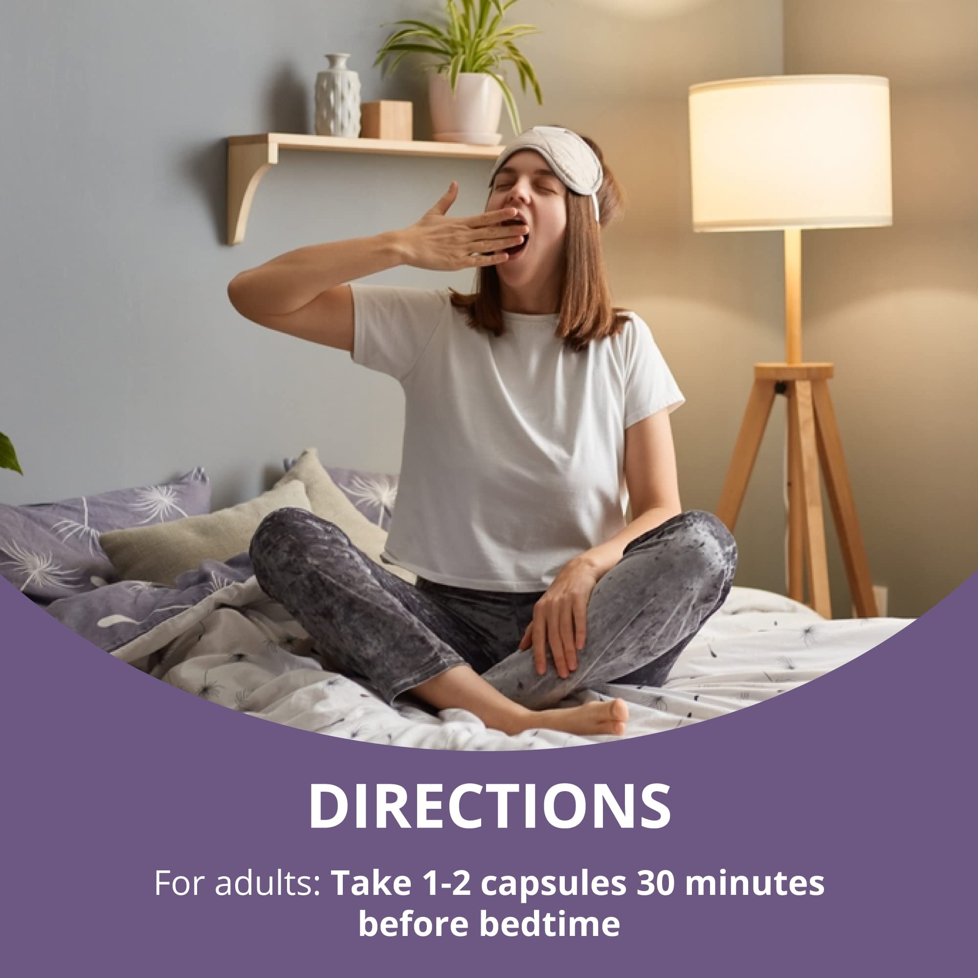 NuBest Sleep Xtra capsules closeup showing easy-to-swallow bedtime dose