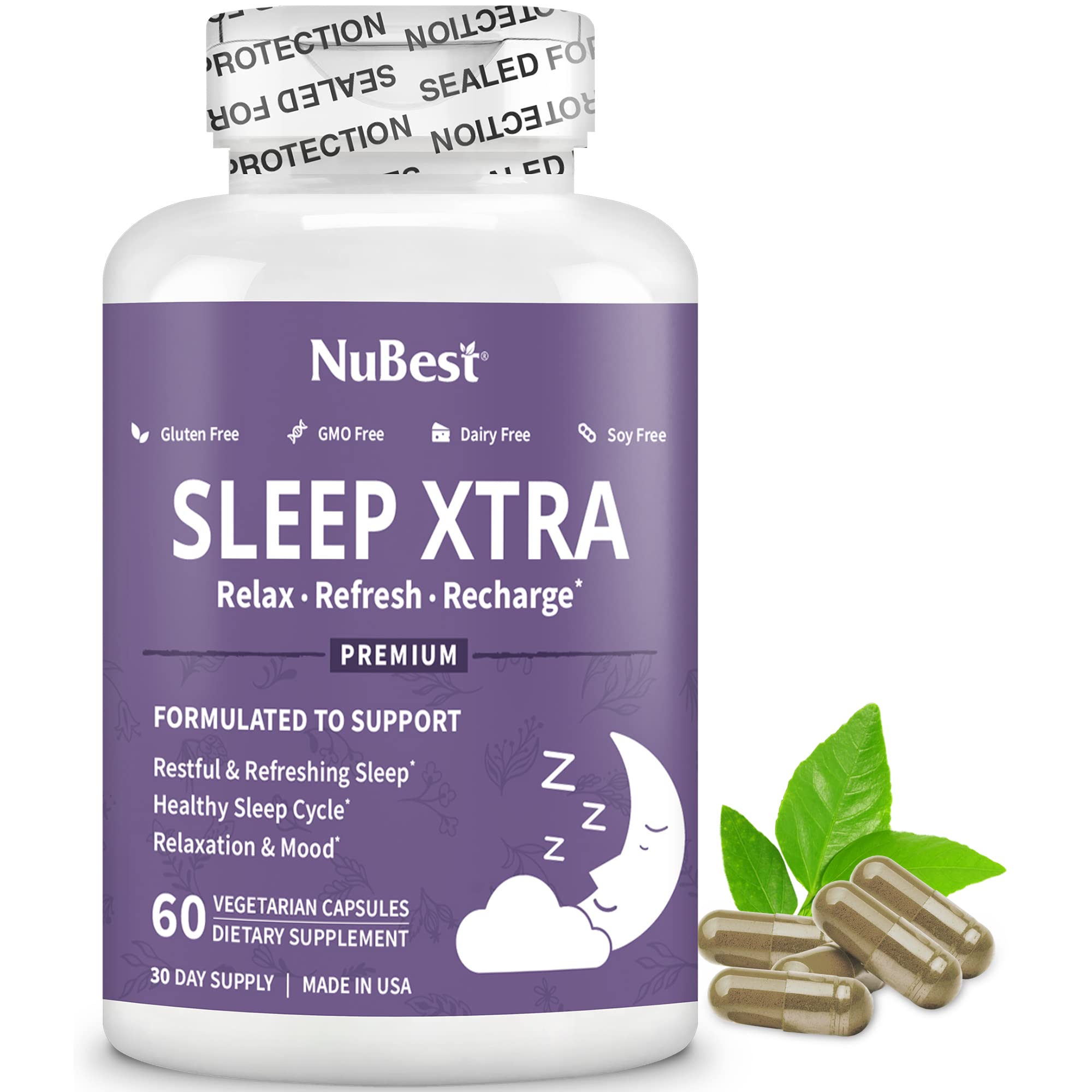 NuBest Sleep Xtra vegan gluten-free dairy-free compatibility noted
