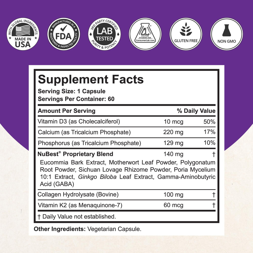 NuBest Tall 10+ collagen hydrolysate component supports bone health