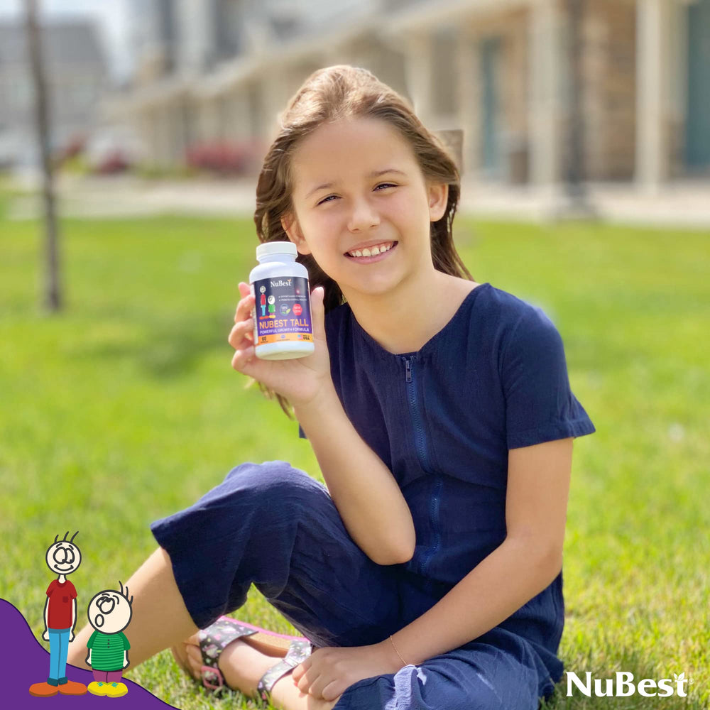 Child taking NuBest Tall capsules as part of routine