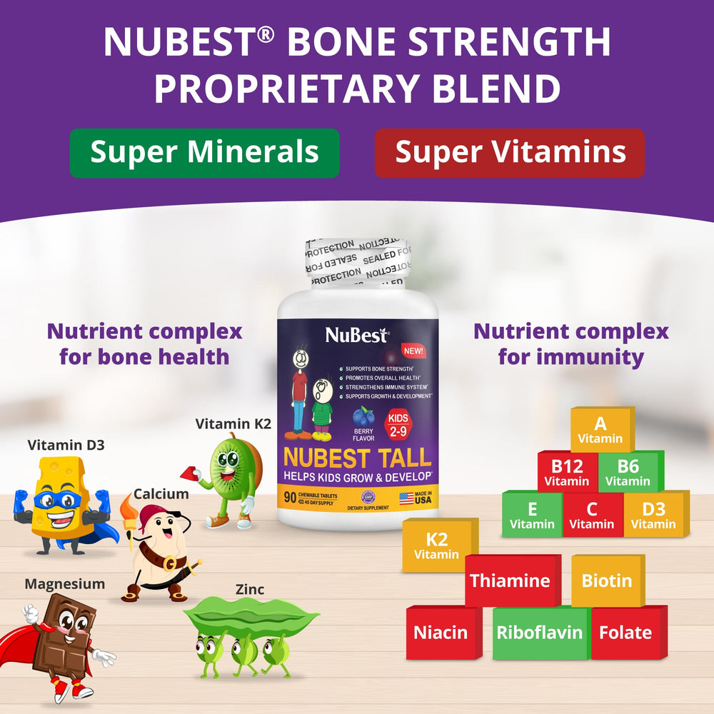 NuBest Tall Kids bottle packaging shown for convenient storage