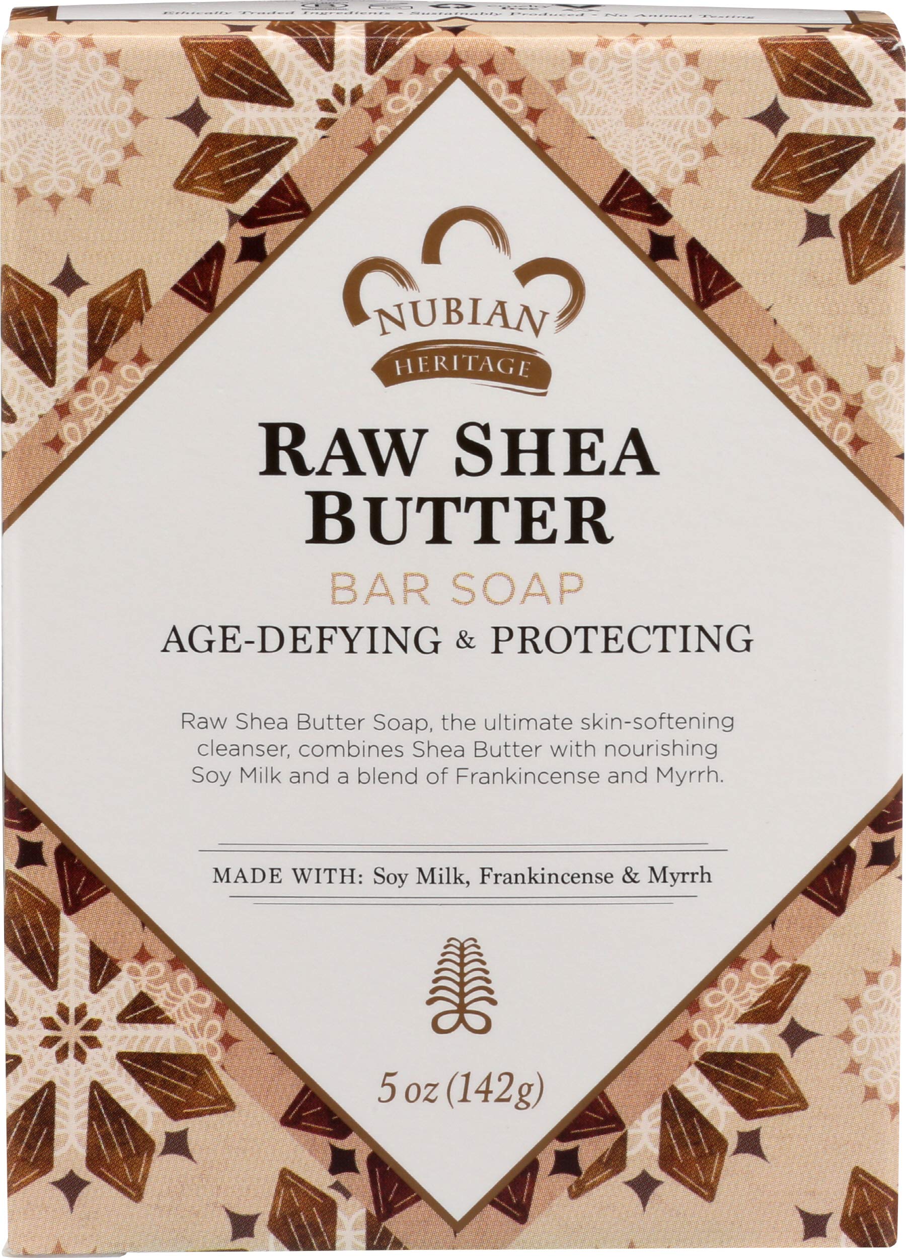 Nubian Heritage bar soap with raw shea butter – daily cleansing for soft, moisturized skin.