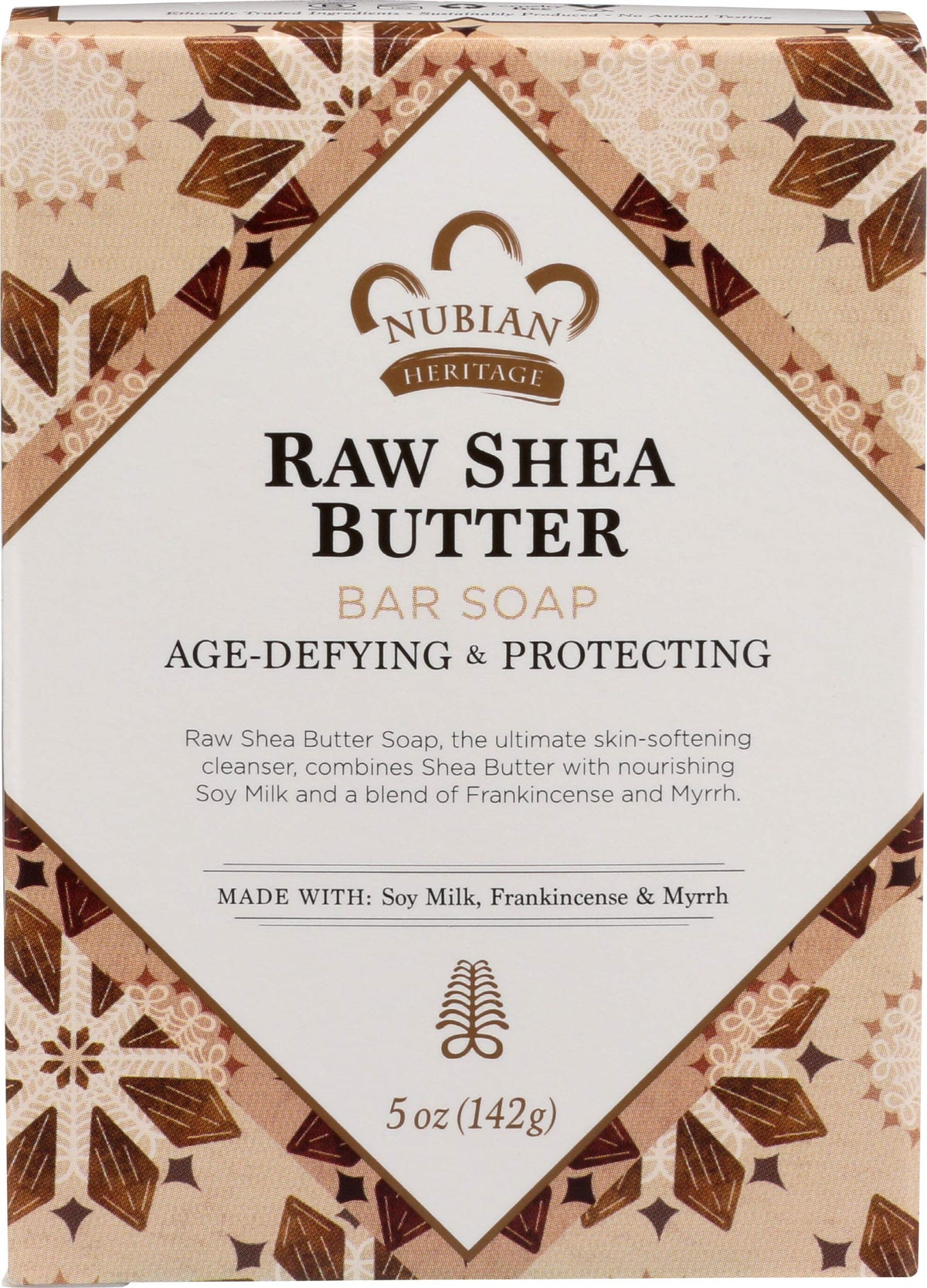 Nubian Heritage bar soap with raw shea butter – daily cleansing for soft, moisturized skin.