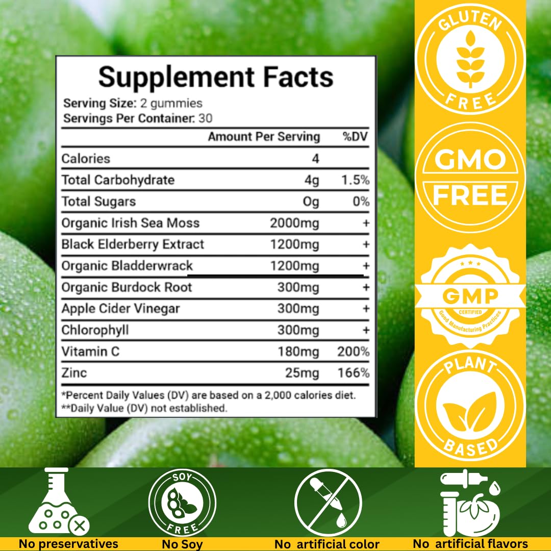 NUBIAN NUTRIFIED Sea Moss Gummies digestion support for smoother daily comfort