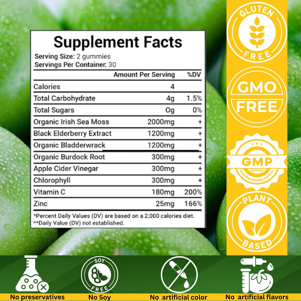 NUBIAN NUTRIFIED Sea Moss Gummies digestion support for smoother daily comfort