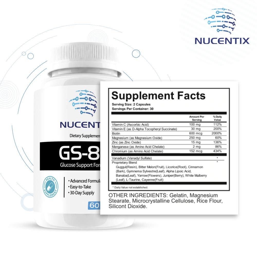 Nucentix GS-85 capsules pouring into a hand for easy daily use.