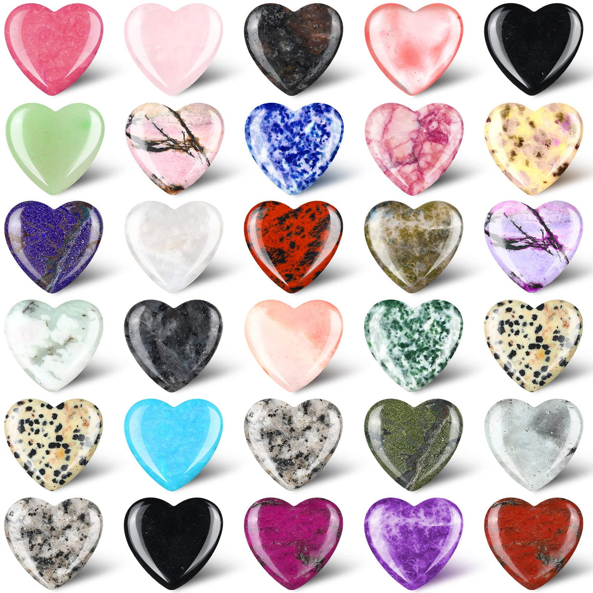 Nuenen heart shape crystal bulk 30-pcs, a vibrant decorative gem for home decor and gifting.