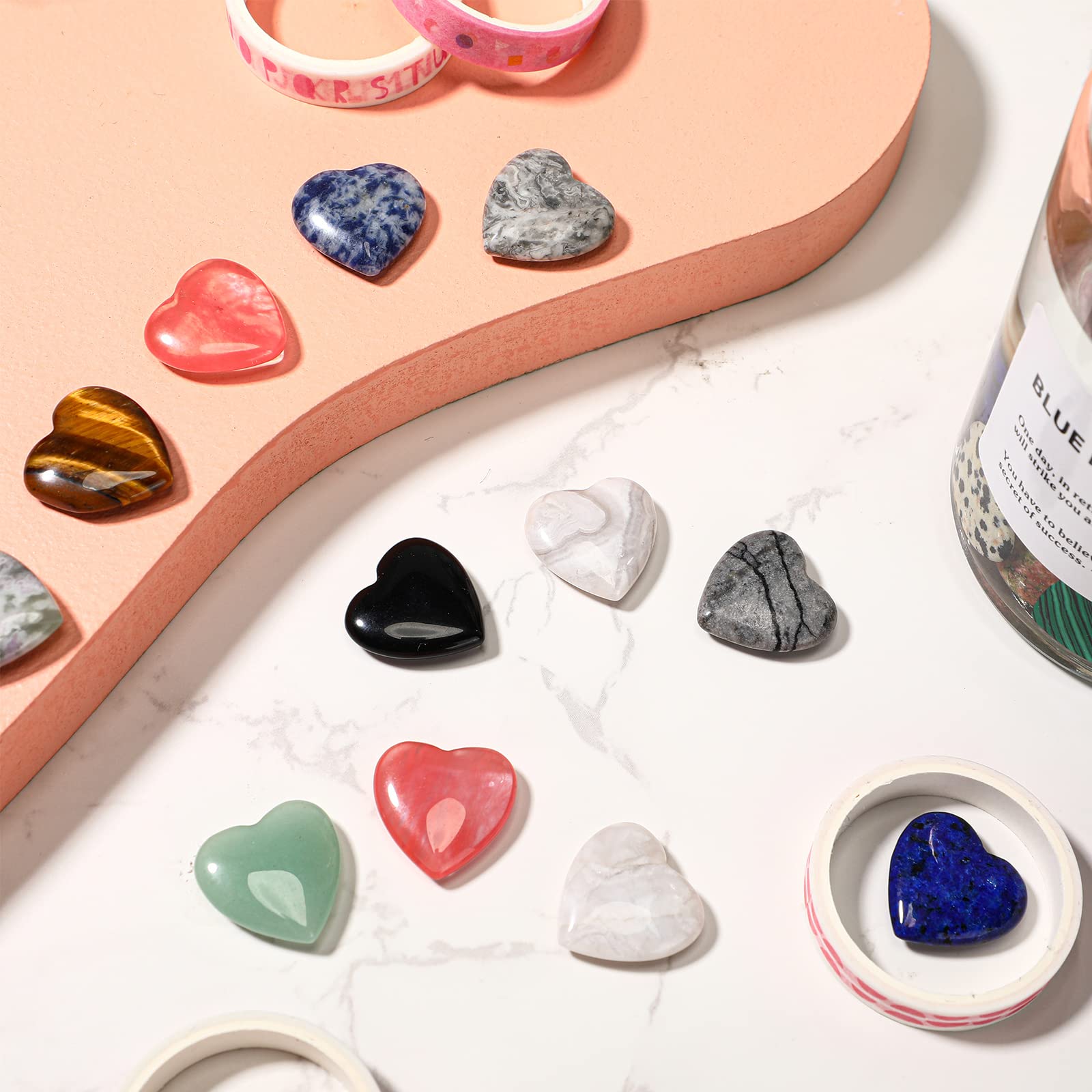 Nuenen pocket-friendly heart stones for yoga or meditation practice