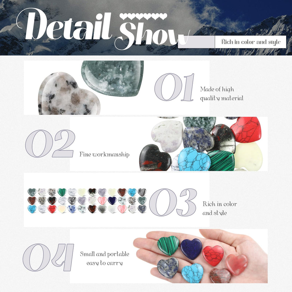 Nuenen heart stones perfect for DIY crafts and jewelry projects.