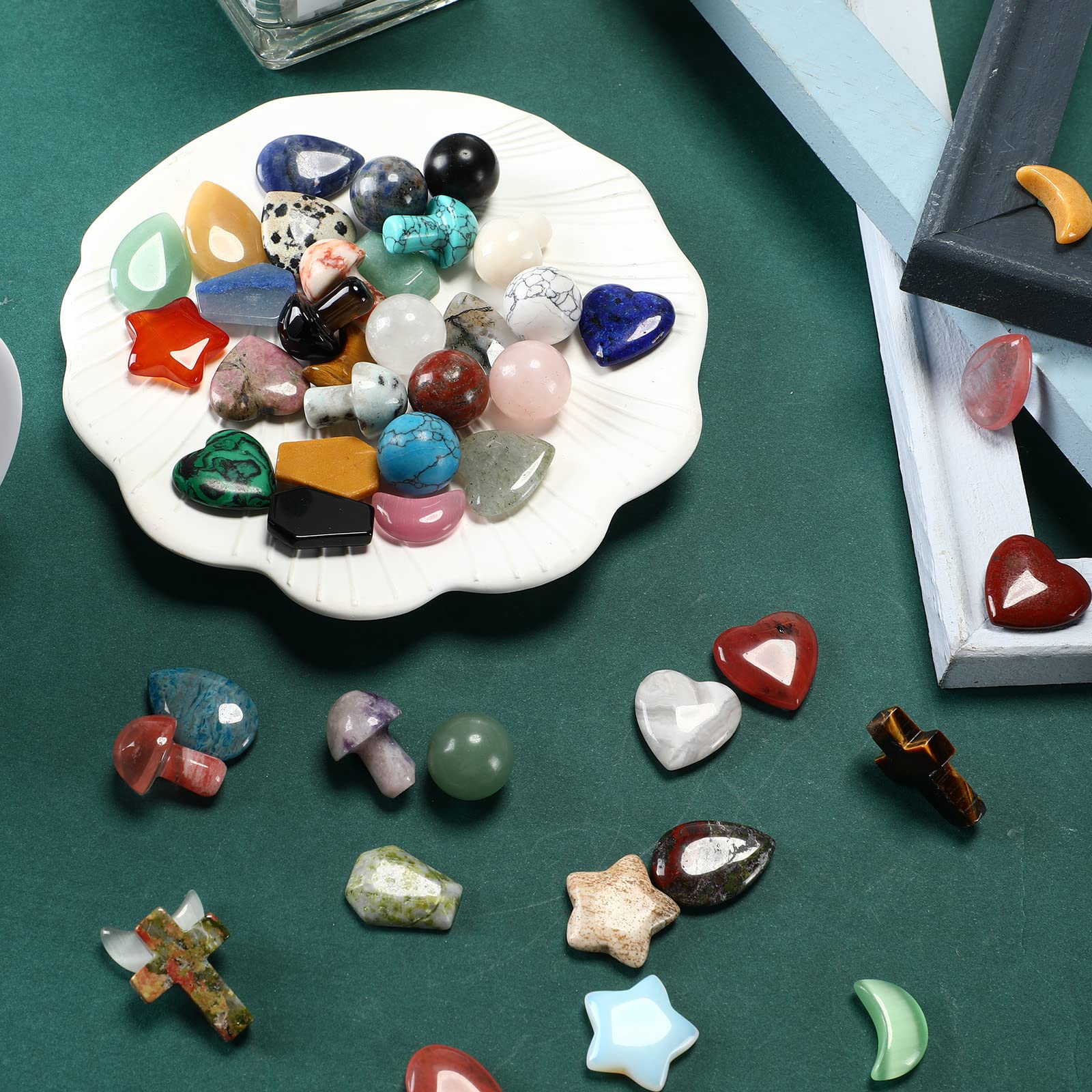 Nuenen moon crystal stone brings soft reflections to shelves.
