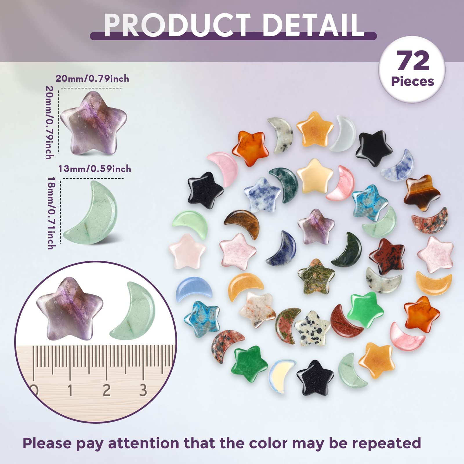 Nuenen moon stone 18mm balances energy during mindful breathing