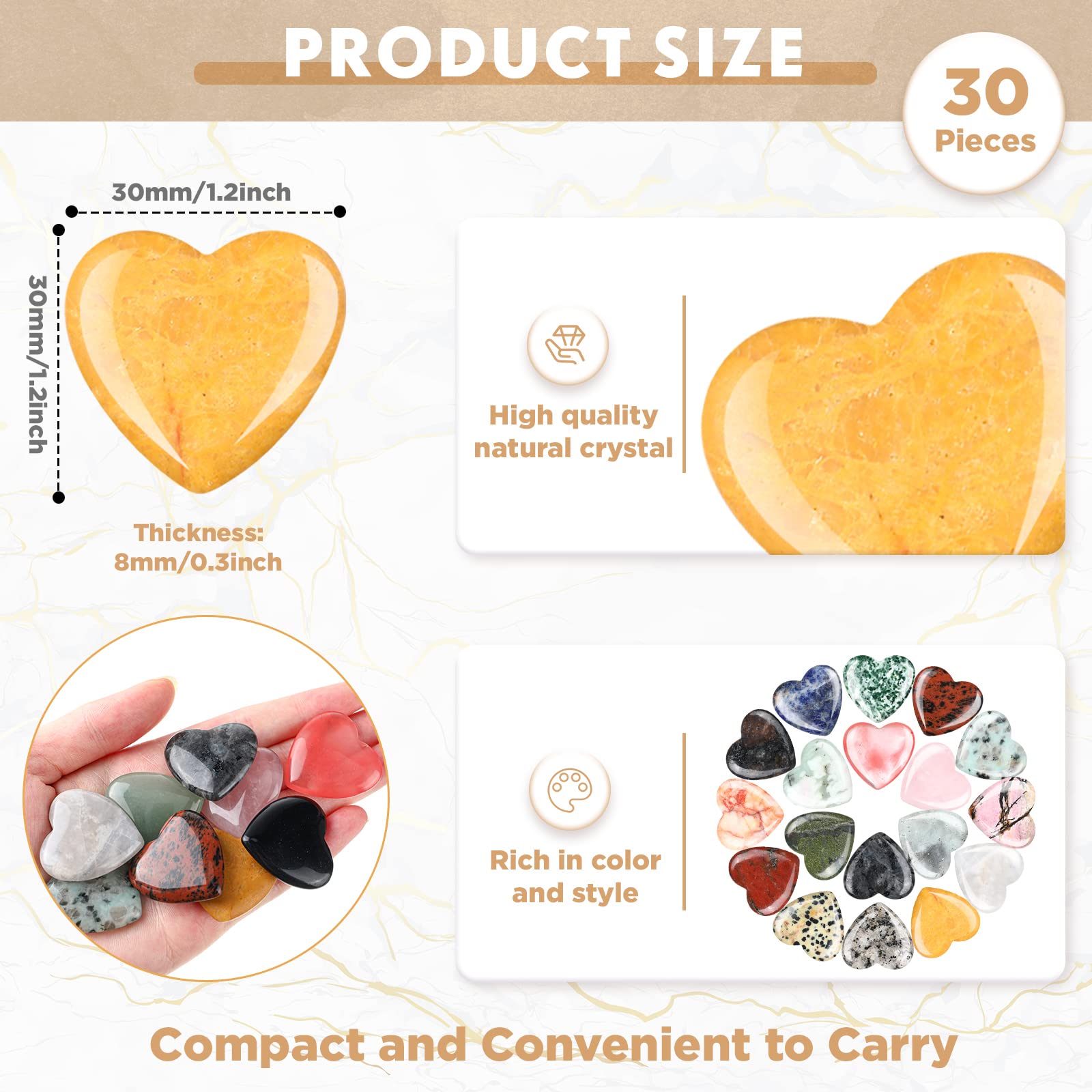 Nuenen quartz pocket stone heart, portable touchstone for on-the-go use