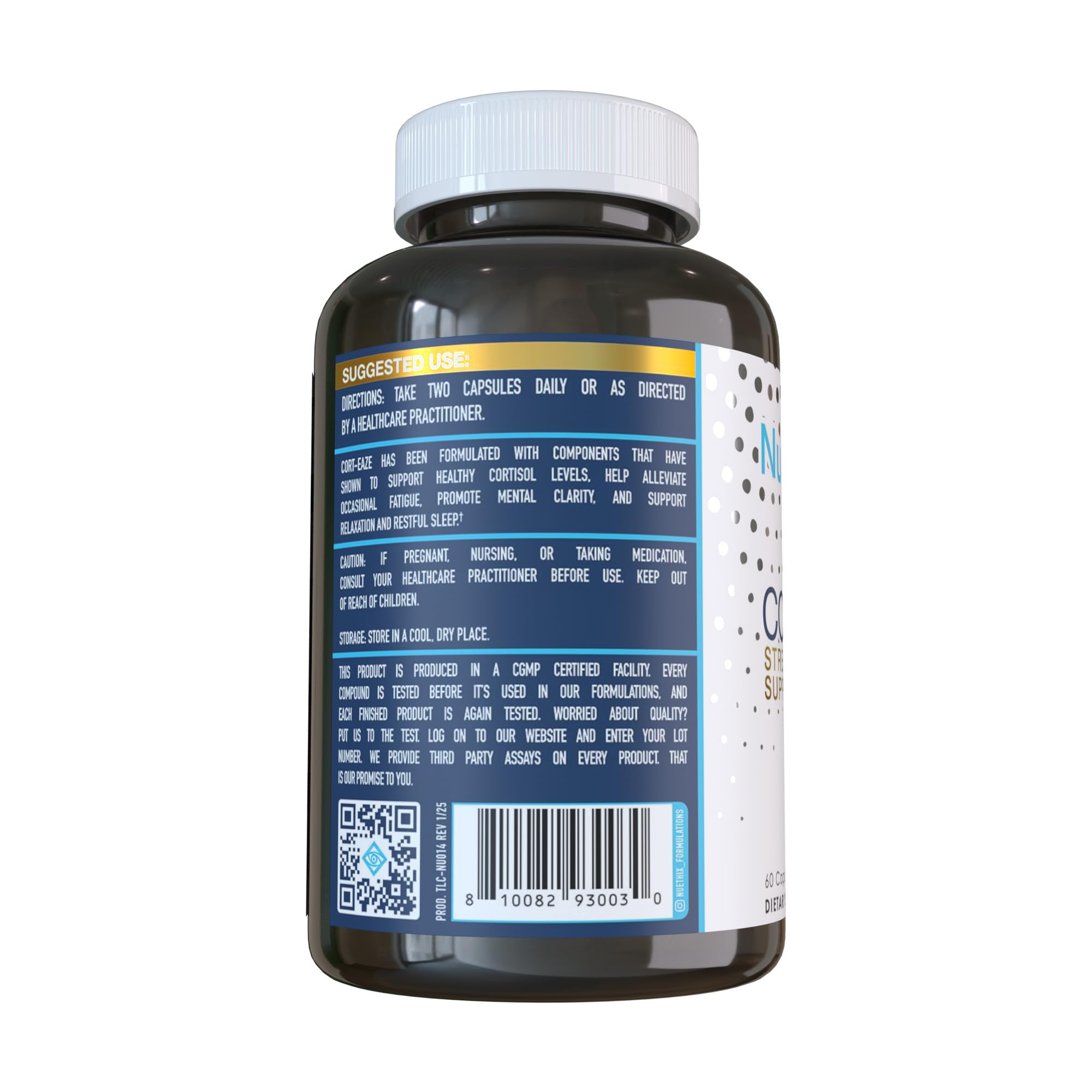 NuEthix Cort-Eaze label with ingredients and serving information.