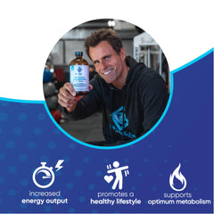 NuEthix Liposomal L-Carnitine bottle setup on a clean kitchen counter