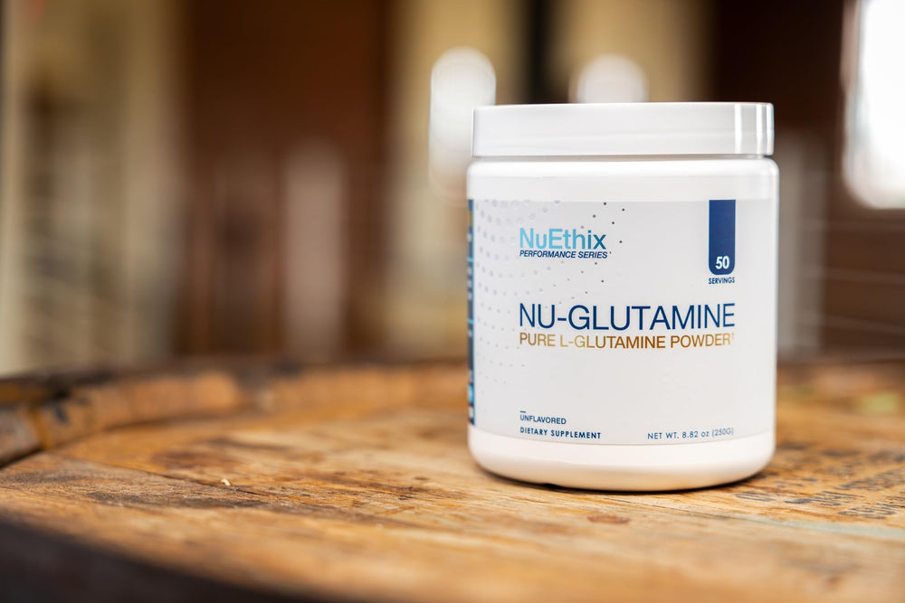 Fitness shaker with Nu-Glutamine demonstrates clean taste and mixability.