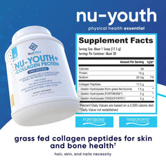 NuEthix Nu-Youth label highlights gluten-free and non-GMO attributes.