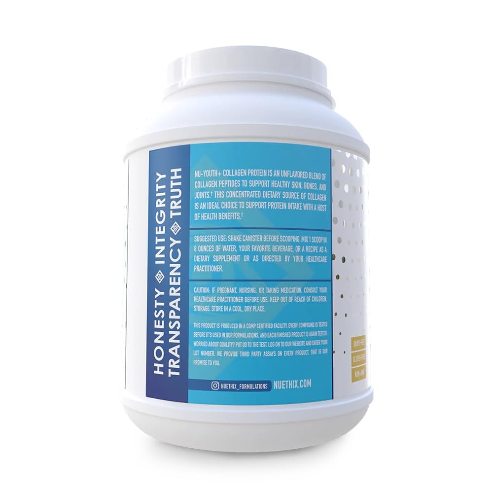 NuEthix Nu-Youth being stirred into water for a smooth protein drink.