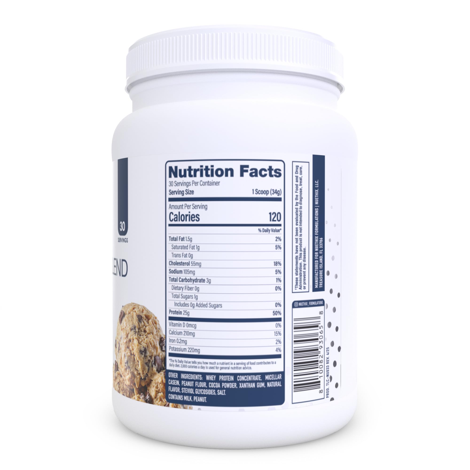 Nu-Protein Blend 2 lb tub with scoop on counter for everyday protein.